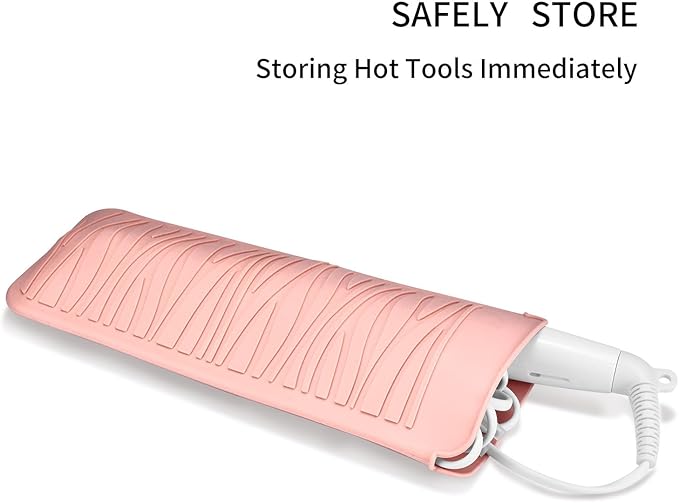 Silicone Heat Resistant Travel Mat Pouch for Hair Straightener, Crimping Iron, Curling Iron, Hair Curling Wand, Flat Iron, Hair Waving Iron (2 Pack, Multicolored)