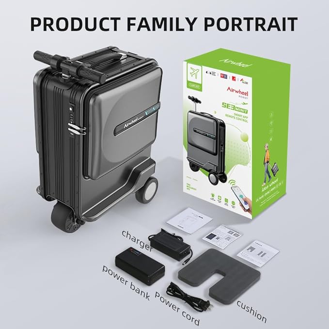 Airwheel 20 Inch Smart Rideable Suitcase Electric Luggage Scooter Carry On - Image 6