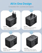 Universal Travel Adapter, VINTAR 35.5W International Power Adapter - Image 3