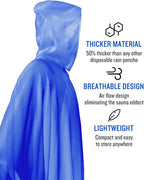 SaphiRose Disposable Rain Ponchos Emergency Clear Poncho - Image 2