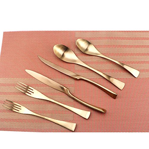 24 Piece Flatware Set (4 / Rose Gold)