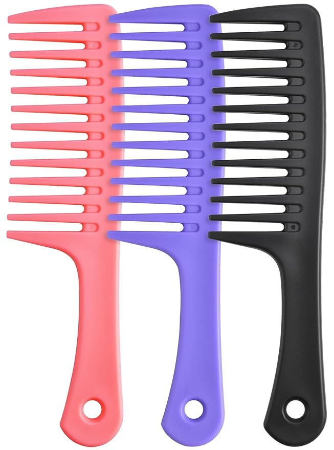 Wide Tooth comb, Large Detangling Comb for Women and Men, Durable Styling Brush for Curly, Long, Wet Hair Types - Professional Hair Care.