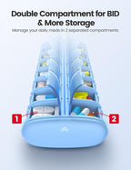 Vaydeer Metal 7 Day Pill Organizer 2 Times a Day – AM PM Weekly Travel Pill Case - Image 3