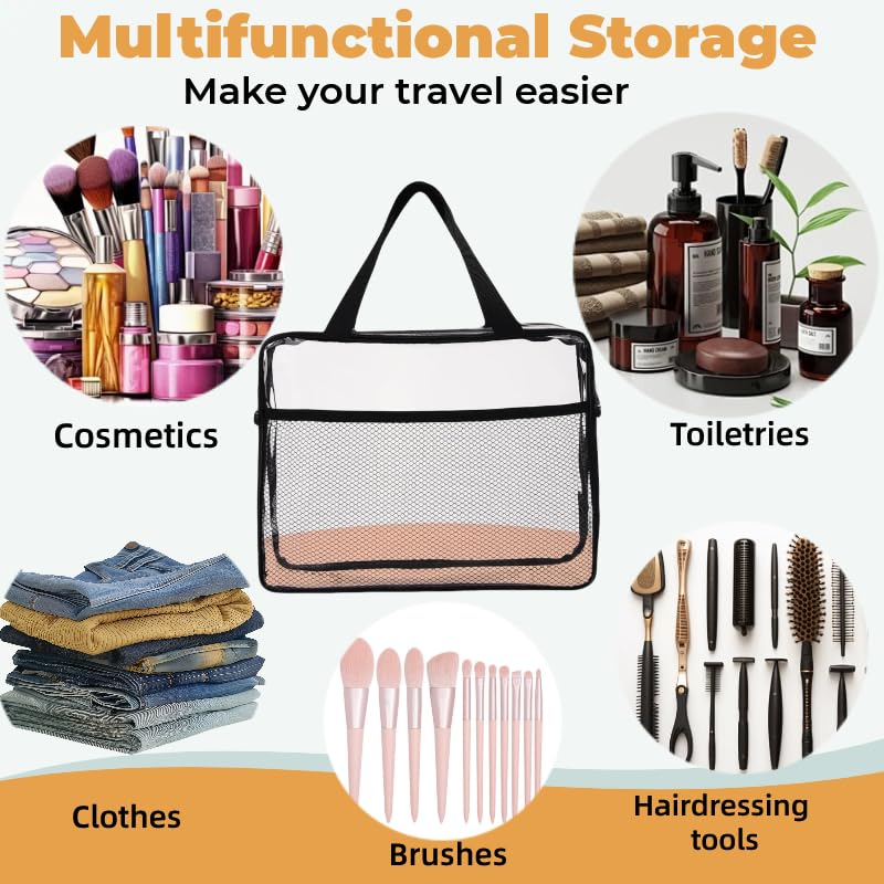 2PCS Large TSA Approved Clear Travel Toiletry Bags For Men Women (2PCS Large)