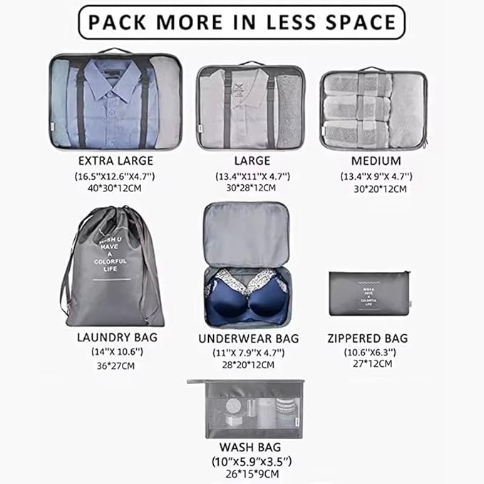 9 Set Packing Cubes for Suitcases, Aydicon Travel Luggage Packing Organizers - Image 5