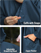 SaphiRose Unisex Rain Poncho Hooded Waterproof Raincoat - Image 5