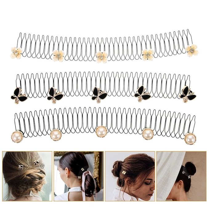 Beaupretty Hair Finishing Fixer Comb Lightweight U Shape Invisible Hair Insert Comb for Women Girls Secure Hold Styling Tool for Updo and Flyaway Control