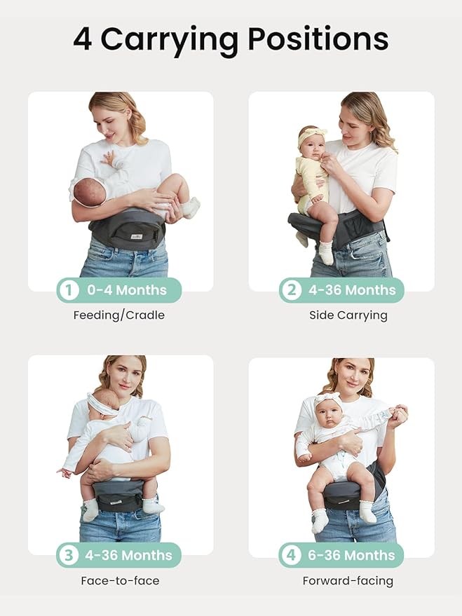 Baby Hip Seat Carrier, GROWNSY Ergonomic Hip Seat Baby Carrier - Image 7