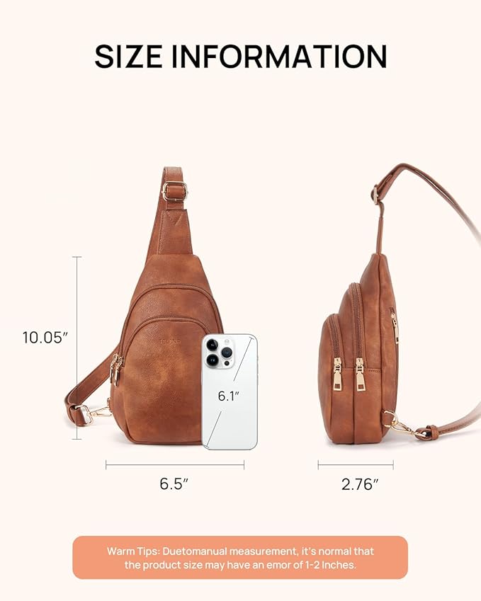 Telena Small Sling Bag for Women Leather Crossbody Fanny Packs Chest Bag for - Image 7
