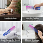 Hair Styling Comb, 2-in-1 Cutting Styling Comb Carbon Teeth Hairdressing Tool for Precision Cutting, Sectionin Detangling Black Salon Comb for Men, Women Kids Home Use