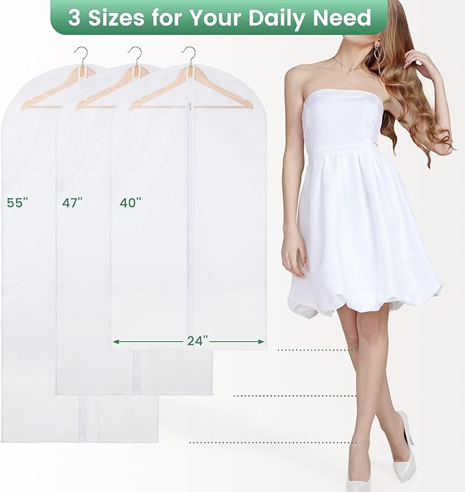 10 Pack Translucent Garment Bags - Image 2