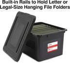 STAPLES Hanging File Folder Box, Storage Bin Organizer, Snap Lid, Letter & - Image 2