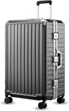 LUGGEX Checked Suitcase with Spinner Wheels, 28 Inch Aluminum Frame Zipperless by LuggeXLUGGAGE