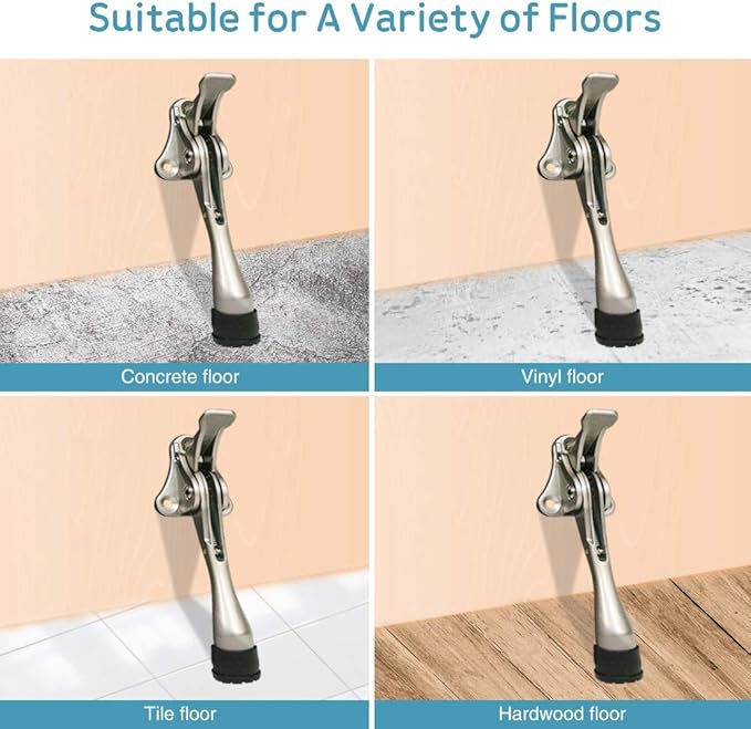 Door Stopper, One-Touch semi-Automatic Metal Door Stopper, - Image 7