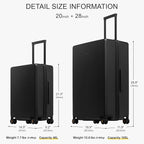 LEVEL8 Elegance Matte Luggage Set, 20 Inch Carry-on Luggage, 28“ Large Suitcase - Image 2