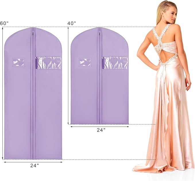 Syeeiex 60'' Garment Bags for Hanging Clothes, Garment Bags for Closet Storage - Image 7