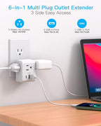 Multi Plug Outlet Extender, Power Strip Non Surge Protector Electric Outlet - Image 2
