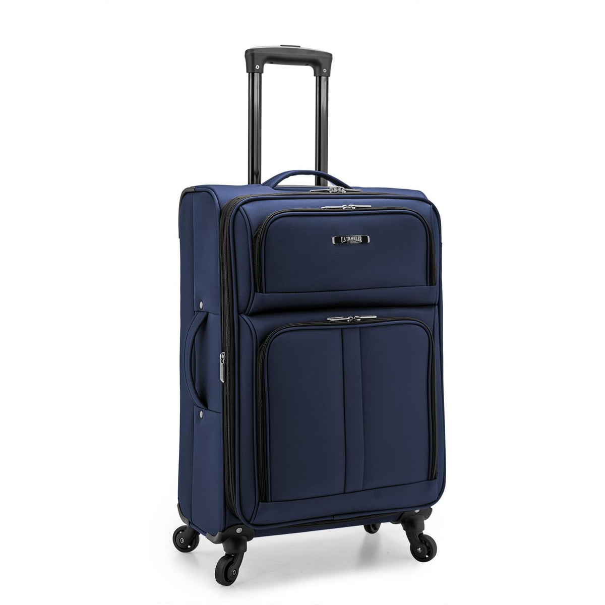 Anzio Softside Expandable Luggage with Spinner Wheels (Navy / 26-Inch Medium)