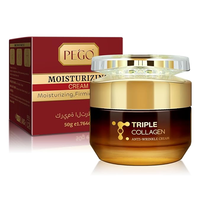 Triple Collagen Cream, Hydrolyzed Collagen Face Moisturizer with Hyaluronic Acid & Niacinamide, Barrier Repair, Deep Nourishment, Oil Control & Brightening, Anti-Glycation & Anti-Gging, 50g/1.764oz
