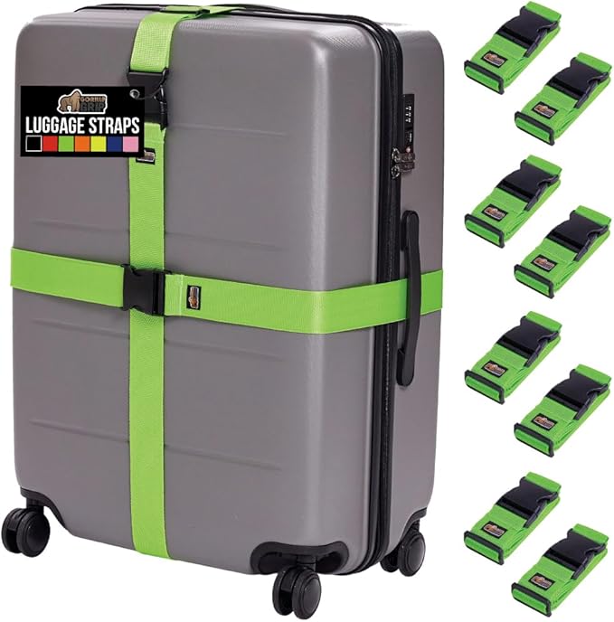 GORILLA GRIP Heavy Duty 8 Pack Adjustable Luggage Straps by GorillaGrip