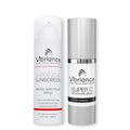Vibriance Simple Skincare Essentials Bundle | Super C Vitamin Serum, Sheer Zinc Sunscreen SPF 50 Skin Care Set - Nourish, Protect, Illuminate