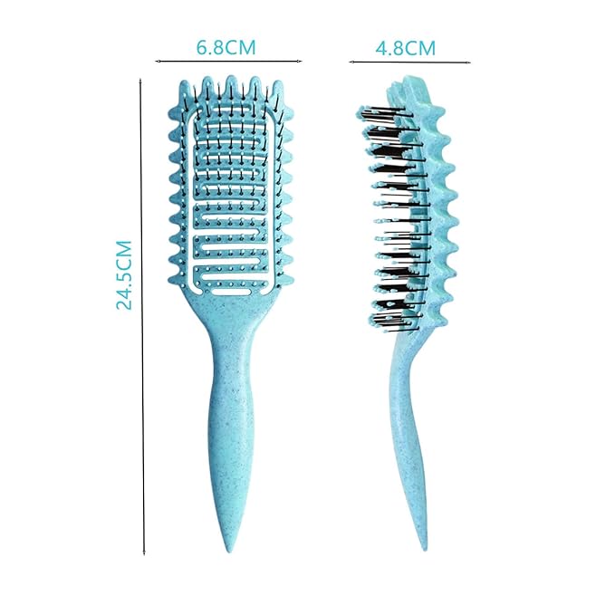Curl Defining Brush,2024 Curly Hair Brush,Vented Hair Brush for Detangling, Shaping and Defining Curls For Women and Men Less Pulling (Blue)
