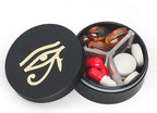 Small Pill Case 3 Compartments, Metal Round Portable Pill Box, Waterproof by LightOnIt