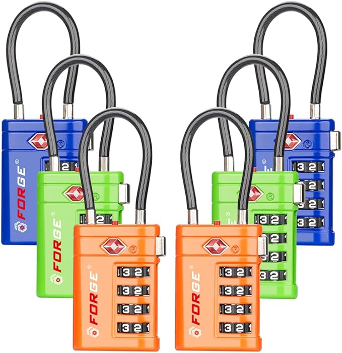 Forge TSA Approved Luggage Locks 4 Digit Combination TSA Travel Locks by Forge