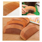 2 Pcs Brown Peach Wood Wooden Comb Anti-Static Comb Close Tooth Comb Styling Tools and Appliances