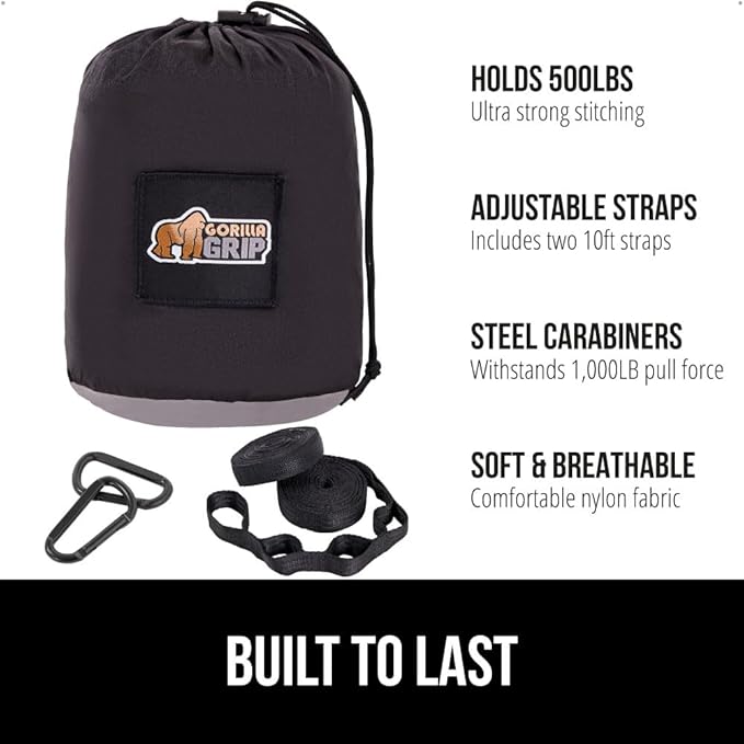 GORILLA GRIP Durable Portable Camping Hammock, Holds 500lbs - Image 2