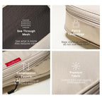 Premium Compression Packing Cubes for Travel (Sand / 6 pack)