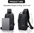 Sling Bag for Men Anti-theft USB Crossbody Shoulder Backpack Purse Waterproof - Image 6