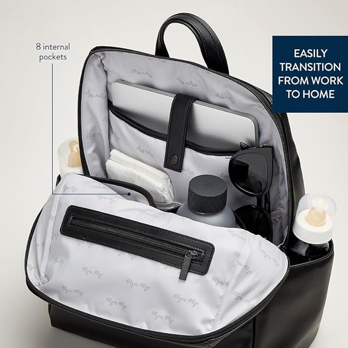 Itzy Ritzy Eras Diaper Bag Backpack – Large Capacity Sleek Daddy Diaper Bag - Image 6