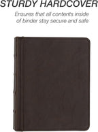 Samsill Vintage Leather Mini 3 Ring Zipper Binder, 1 Inch Round Ring Capacity - Image 5