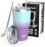 30 oz insulated tumbler with lid and straw, Reusable Spill Proof & Leak Proof by Pandaria