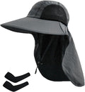 Sun Hat for Men Women with Neck Flap, UPF 50+ UV Protective Hiking Fishing Hats by ZOORON