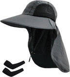 Sun Hat for Men Women with Neck Flap, UPF 50+ UV Protective Hiking Fishing Hats by ZOORON