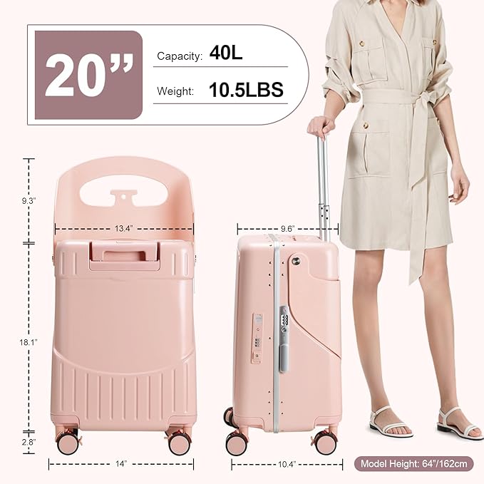 Ride On Luggage with Foldable Seat - Image 2