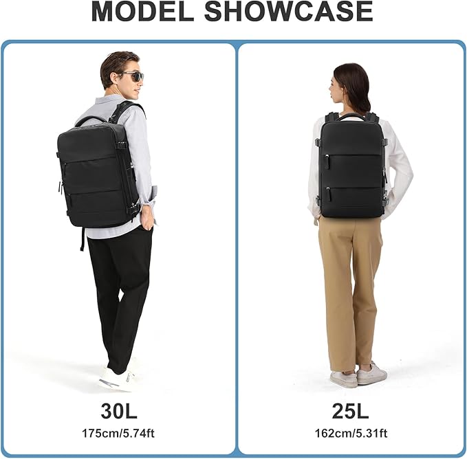 coowoz Large Travel Backpack For Women Men, Carry On Backpack Flight Approved - Image 7