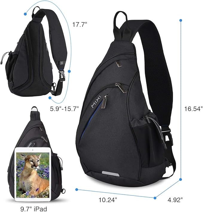 mixi Sling Bag Men Backpack Unisex One Shoulder Bag Hiking Travel Backpack - Image 2