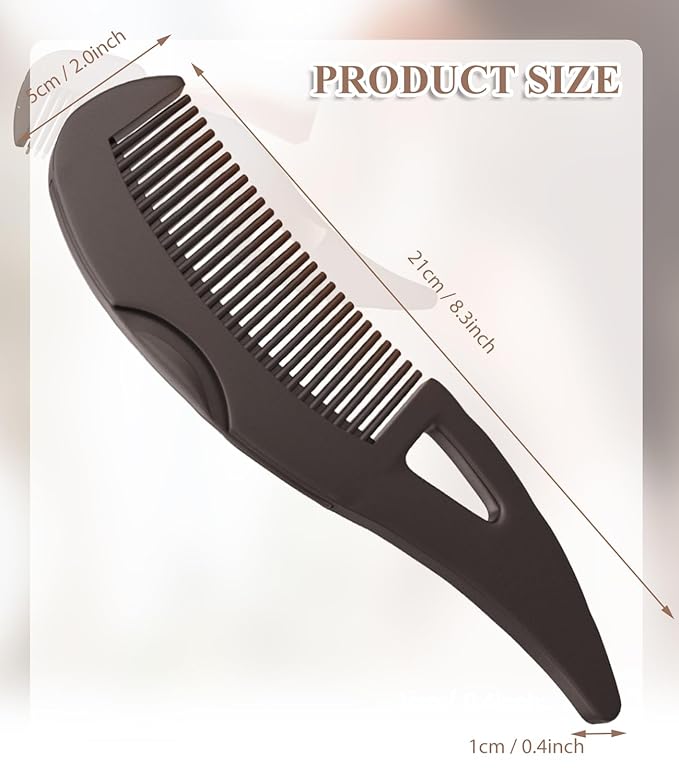 Dandruff Comb Fine Tooth Scalp Detox Comb Lice for Women, Men & Kids Stainless Steel Scalp Detoxing, Sweep & Massage Hair Brush Tool for Hair Care (Brown)