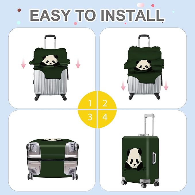 ANNA QUEEN Panda Luggage Cover, Cute Panda Design Suitcase Protector, - Image 6