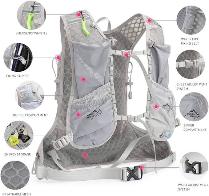 Running Hydration Vest for Men Women Water Backpack for Running 3L Running - Image 4
