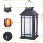 11" Solar Lantern Outdoor Garden Hanging Lanterns Waterproof LED Vintage - Image 4