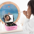 Travel Makeup Bag with LED Mirror Travel Makeup Organizer with 3 Lighted - Image 9