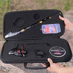 Fishing Rod Combos with Telescopic Fishing Pole Spinning Reels Fishing Carrier Bag for Travel Saltwater Freshwater Fishing (5.91 ft / B-full Kits With Carrier Case-style 2)