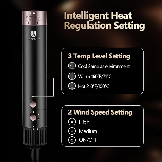Hot Air Styler, Blow Dryer Brush with Negative Ionic, Auto Hair Wrap Curling Irons Airflow Hair Curlers, Multi Styler for Volumizing, Straight, Wavy, Curly Hair