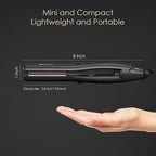 JINRI Titanium Plate Hair Straightener, 200℃ High Heat, 0.8" Mini Size, Dual Voltage for Global Travel, Suitable for All Hair Types & Styles