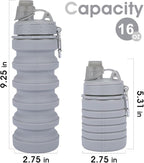 Collapsible Water Bottles for Kids, Reusable BPA Free Silicone Foldable Sports - Image 2