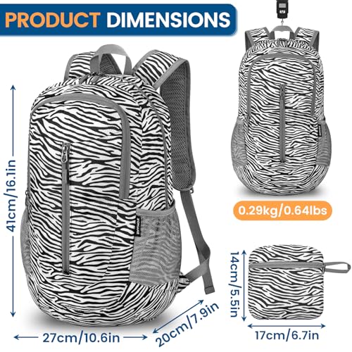 Lightweight Packable Backpack 25L (25L / Zebra Print)